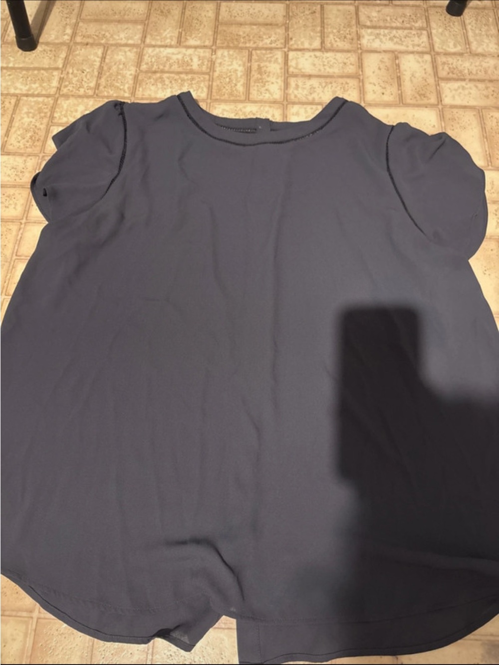 Classic Navy Short Sleeve Women's Top